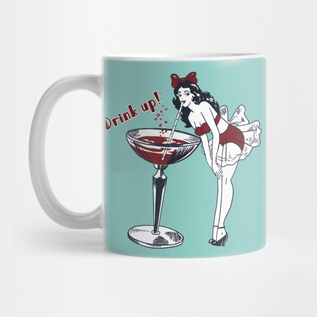 Drink Up Vintage Champagne Cutie Pie Pinup by LittleBunnySunshine